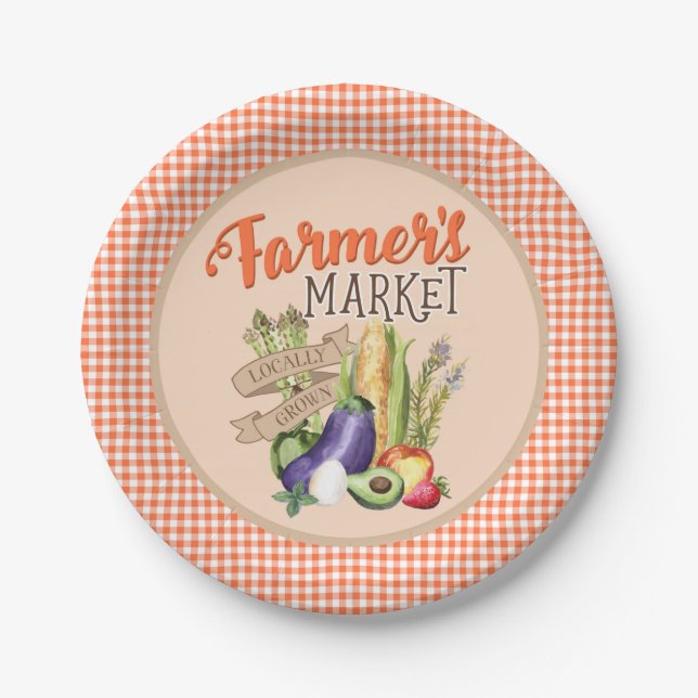 Bauer Market Baby Dusche Pappteller (Vorderseite)