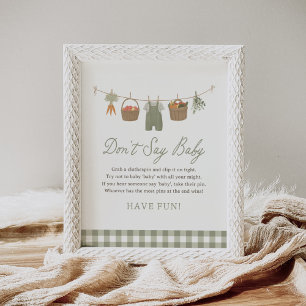 Bauer Market Baby Shower Say Baby Sign nicht Poster