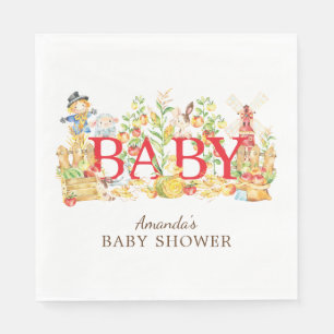 Bauer Market Babydusche Papier Napkins Serviette
