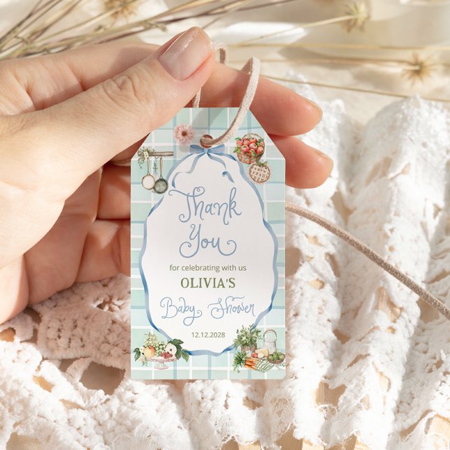 Bauer Market Blue Boy Baby Dusche Vielen Dank Geschenkanhänger (Von Creator hochgeladen)