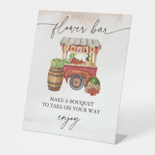Bauer Market Blume Bouquet Bar Sign Sockelschild