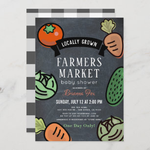 Bauer Market Chalkboard Babydusche Einladung