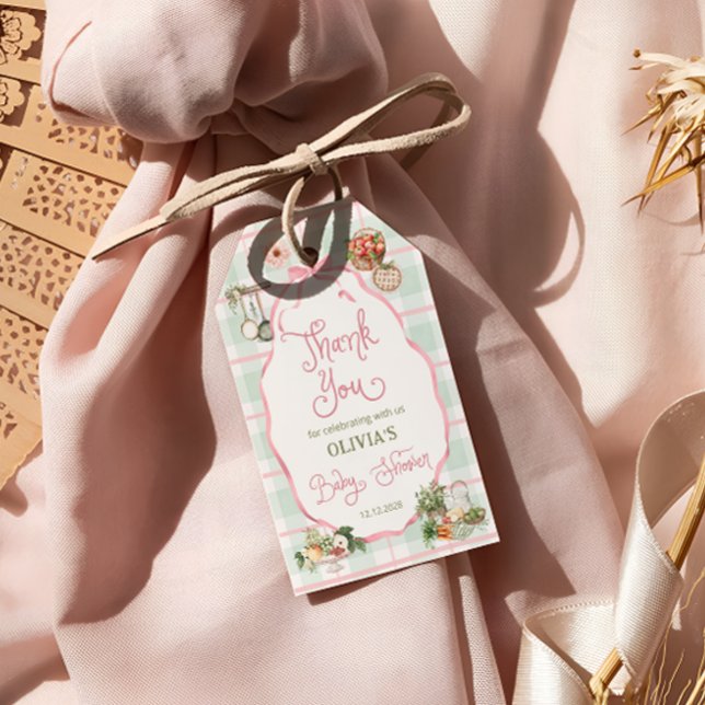 Bauer Market Pink Girl Baby Dusche Vielen Dank Geschenkanhänger (Von Creator hochgeladen)