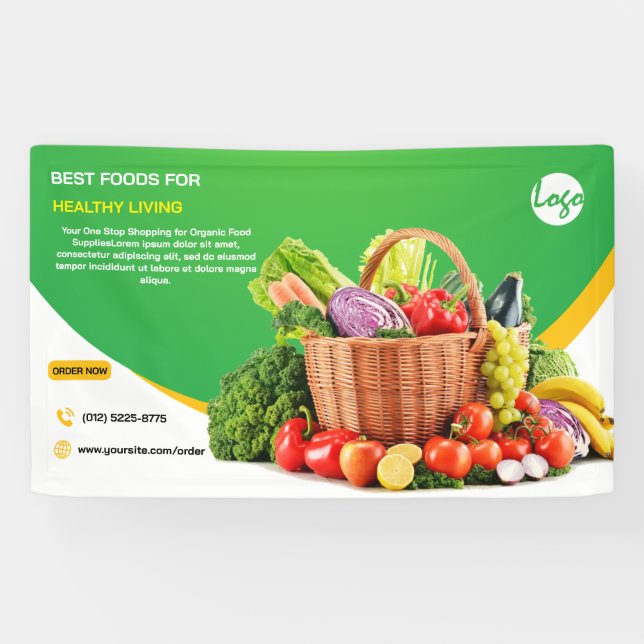 Bauer Market Produzieren Aquarellbauernhof Frische Banner (Horizontal)