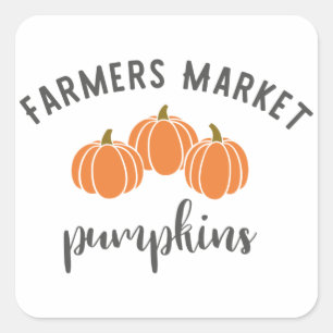 Bauer Market Pumpkins Quadratischer Aufkleber