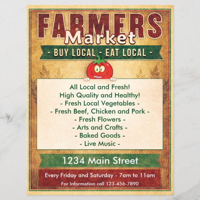 Bauer Markt essen lokale Zeichen Flyer (Vorne)