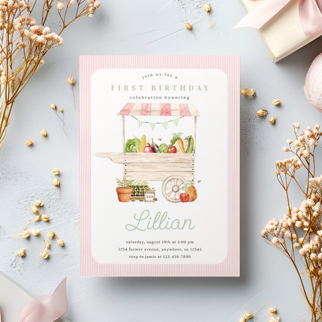 Bauer Markt Stand Obst und Gemüse Geburtstag Einladung (Von Creator hochgeladen)