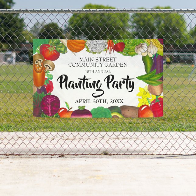 Bauer Markt Veggie Garden Frühjahrspflanzen Party Banner (Insitu)