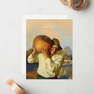 Bauer mit Kürbis von Newell Convers Wyeth Mitteilungskarte