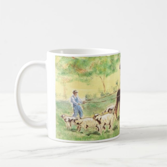 Bauer mit Mule und Schafen Tasse (Links)