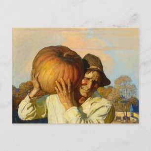 Bauer mit Pumpkin, 1910 von Newell Convers Wyeth Postkarte