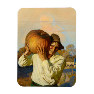Bauer mit Pumpkin von Newell Convers Wyeth Magnet