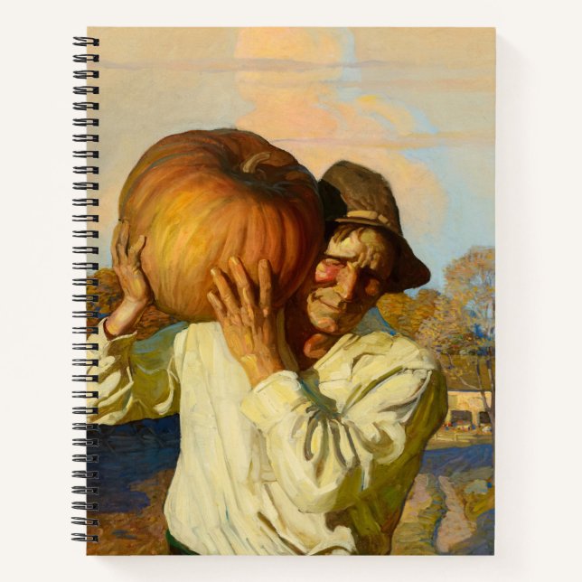 Bauer mit Pumpkin von Newell Convers Wyeth Notizbuch (Vorderseite)