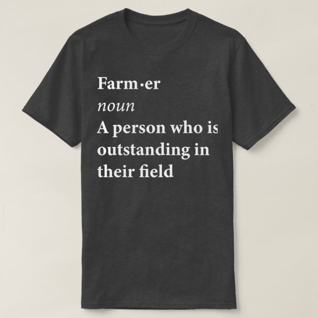 Bauer nennt eine Person, die in ihrem F herausragt T-Shirt (Design vorne)