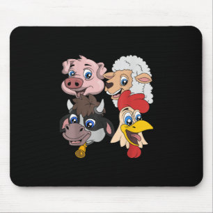 Bauer Niedliches Schweinefleisch Hühnergeschenk Mousepad