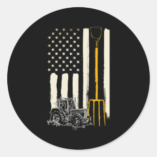Bauer Patriot American Flag Tractor Rancher Runder Aufkleber