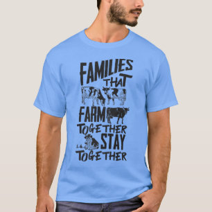 Bauer Rinderfamilien, die zusammen landwirtschaftl T-Shirt