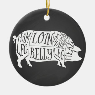 Bauer Schweineschlachtfleisch Teilstücke Kleinhal Keramik Ornament
