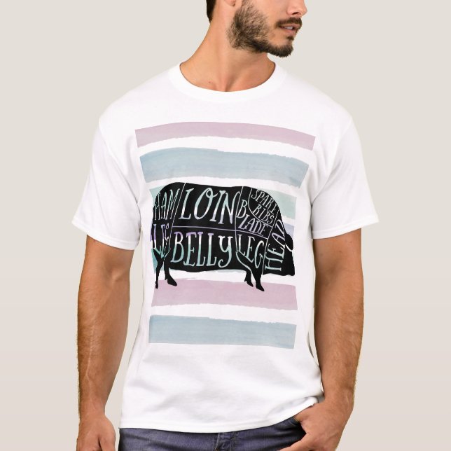 Bauer Schweineschlachtfleisch Teilstücke Kleinhalt T-Shirt (Vorderseite)