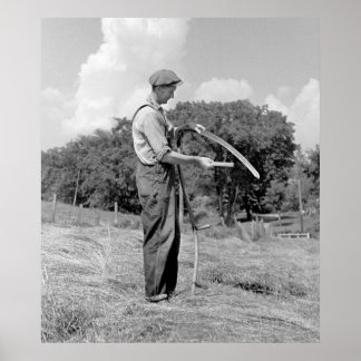 Bauer Sharpening Scythe, 1937 Poster