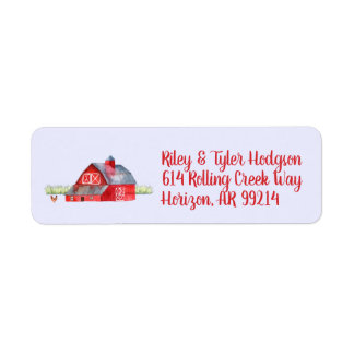 Bauer Stationery Red Barn Farm Hen Address Labels