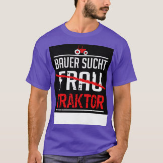 Bauer sucht traktor schwarz T-Shirt