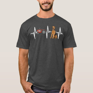Bauer Tractor Airedale Terrier Heartbeat Liebe T-Shirt