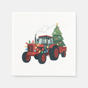 Bauer Tractor Xmas Lighting Traktor Weihnachten Serviette