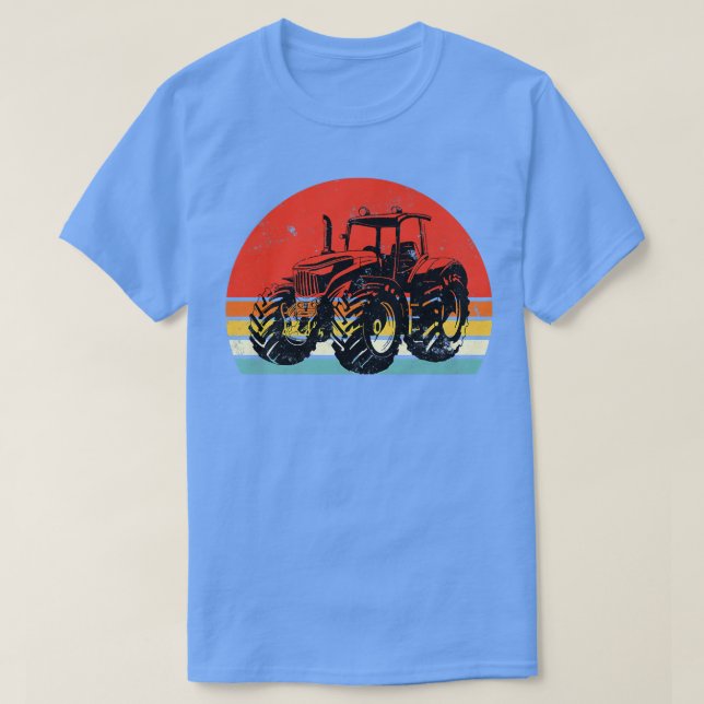 Bauer Traktor Retro Vintag Sunset T-Shirt (Design vorne)