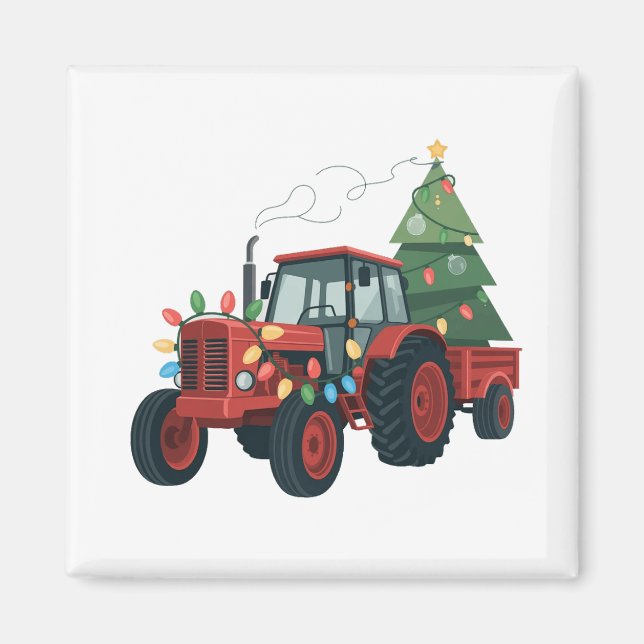 Bauer Traktor Weihnachtsbeleuchtung Traktor Weihna Magnet (Vorne)