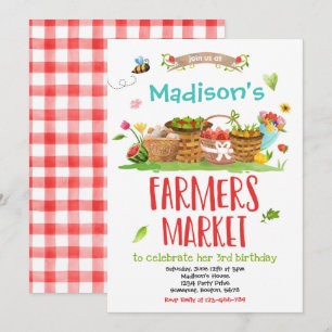 Bauer vermarkten Geburtstagsbäuerliche Girl Farm  Einladung