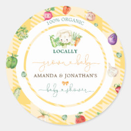 Bauer vermarkten Gemüse Babydusche gelb Runder Aufkleber