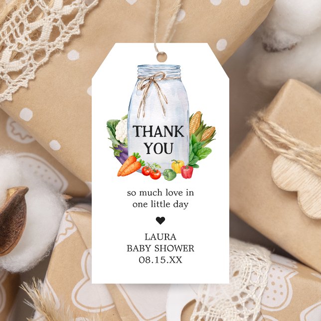 Bauer vermarkten vor Ort gezüchtete Babydusche Geschenkanhänger (Locally Grown Baby Shower Favor Tags)