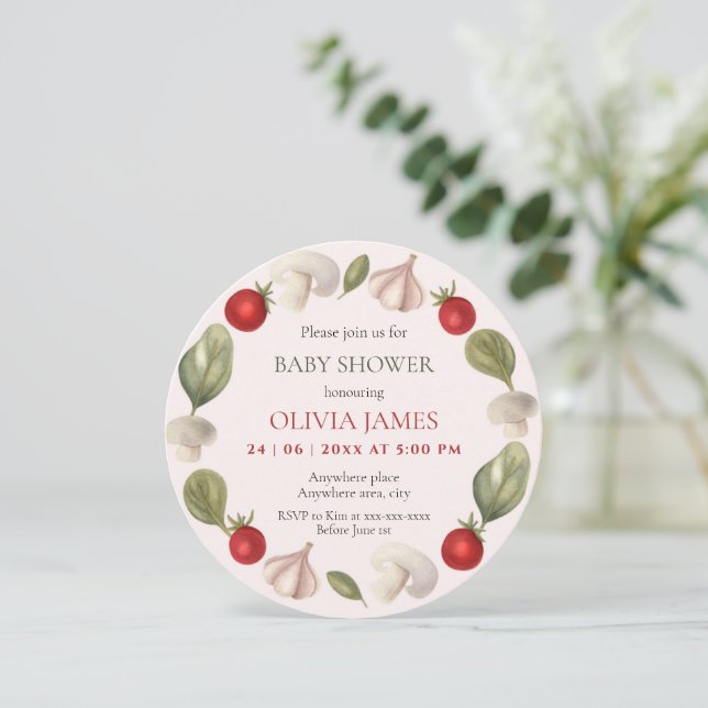 Bauer vermarkten vor Ort gezüchtete Babyduschen Einladung (Stehend Vorderseite)