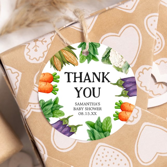 Bauer vermarkten vor Ort gezüchtete Kinderdusche Geschenkanhänger (Locally Grown Baby Shower Round Favor Tags )