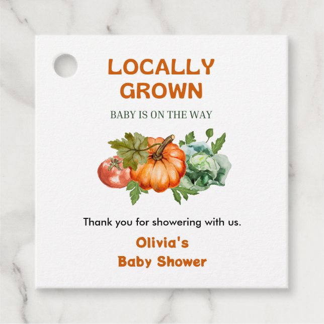 Bauer vermarkten vor Ort gezüchtete Kinderdusche V Geschenkanhänger (Vorderseite)