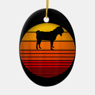 Bauer Vintage Retro Sonnenuntergang Lustiger Bauer Keramik Ornament