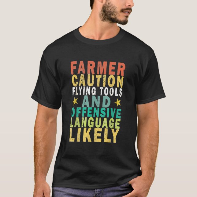Bauer Vorsicht beim Flying Tools und Offensive Lan T-Shirt (Vorderseite)