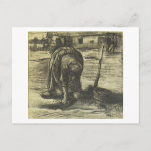Bäuerin beim Kartoffelpflanzen, Vincent van Gogh Postkarte