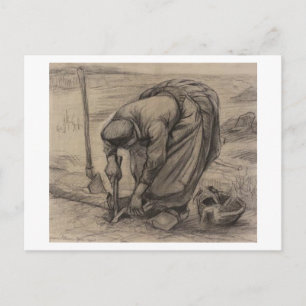 Bäuerin beim Pflanzen von Rüben, Vincent van Gogh Postkarte