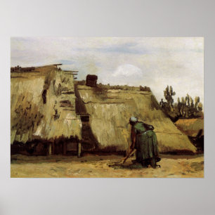 Bäuerin beim Umgraben des Cottage von Vincent van  Poster