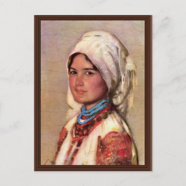 Bäuerin von Muscel durch Grigorescu Nicolae Postkarte (Vorderseite)