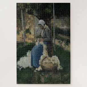 Bäuerin Wolle Krempelt 1875 - Camille Pissarro Puzzle