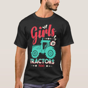 Bäuerinnen mögen Traktoren auch Bauernhof Mädchen T-Shirt