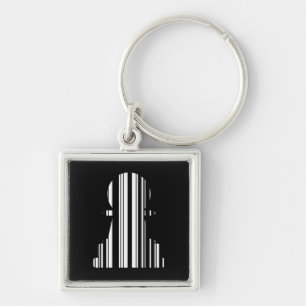 Bauern-Bar-Code-Schachfigurenmuster-Design Schlüsselanhänger