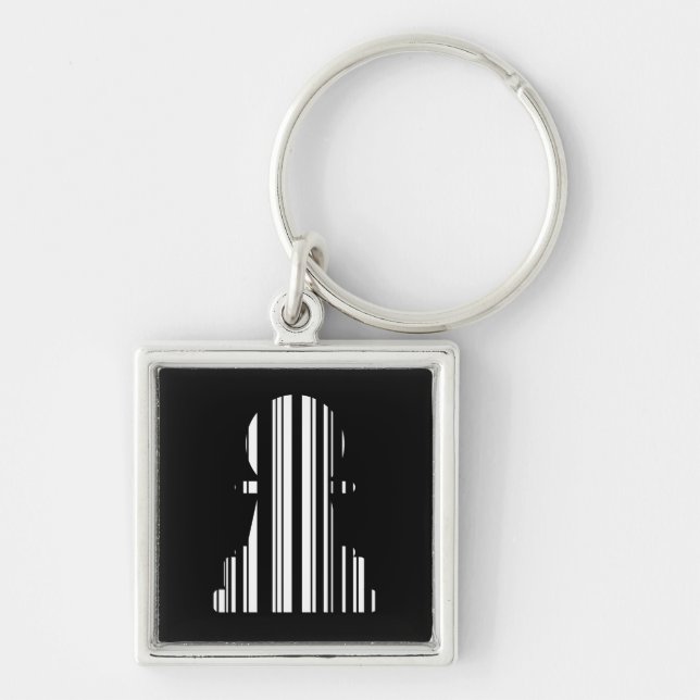 Bauern-Bar-Code-Schachfigurenmuster-Design Schlüsselanhänger (Vorne)