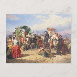 Bauern der Campagna, 1860 (Öl auf Leinwand) Postkarte
