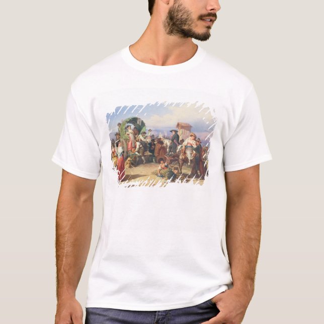 Bauern der Campagna, 1860 (Öl auf Leinwand) T-Shirt (Vorderseite)