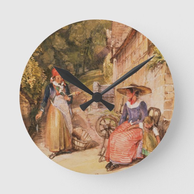Bauern des Schwarzwalds Runde Wanduhr (Vorderseite)