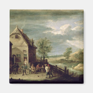 Bauern, die Boules spielen Magnet